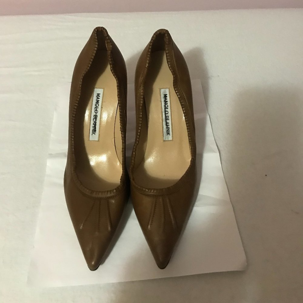 New Brown Manolo Blahnik Women Shoes Pumps
